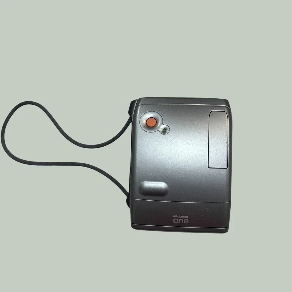 Vintage Polaroid One 600 Instant Film Camera Silver Gray Tested Working w/ Strap